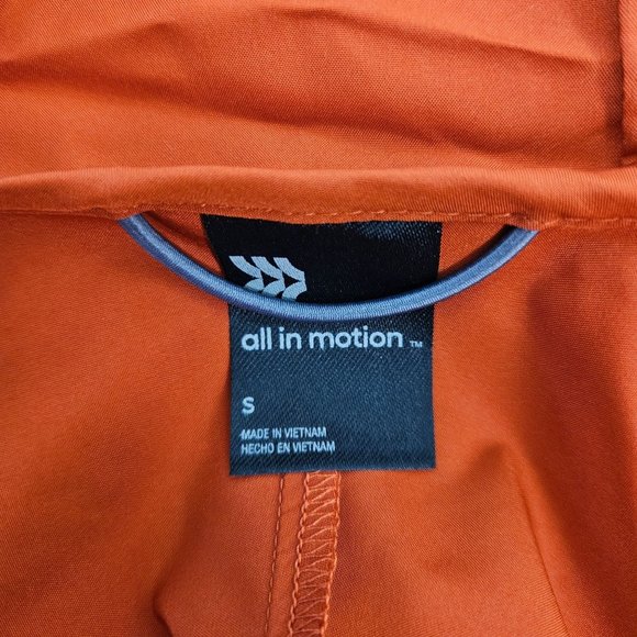 All In Motion Men Jacket Size Small Lightweight Water Repellent Rust/Orange Zip - Picture 9 of 12